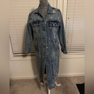 Highway Jeans Distressed Blue Denim Jacket size medium